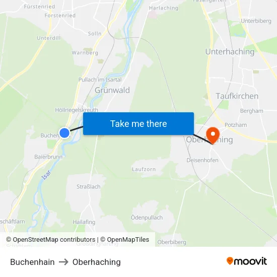 Buchenhain to Oberhaching map