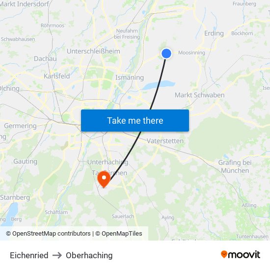 Eichenried to Oberhaching map