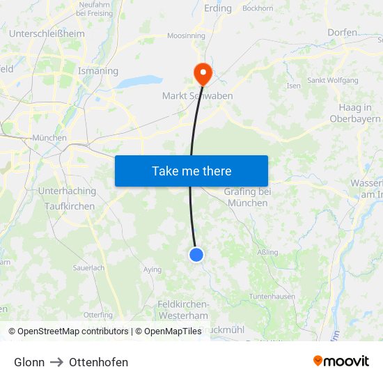Glonn to Ottenhofen map