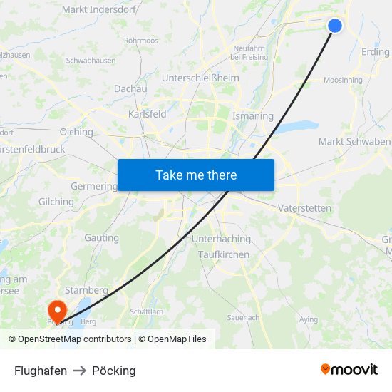 Flughafen to Pöcking map