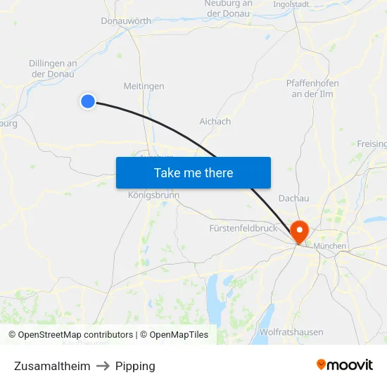 Zusamaltheim to Pipping map