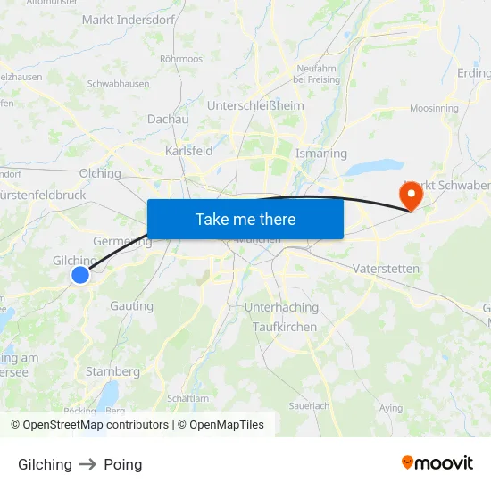 Gilching to Poing map