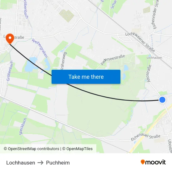 Lochhausen to Puchheim map