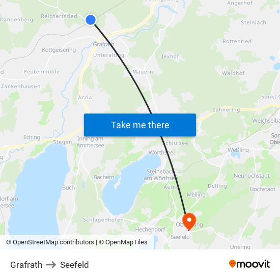 Grafrath to Seefeld map