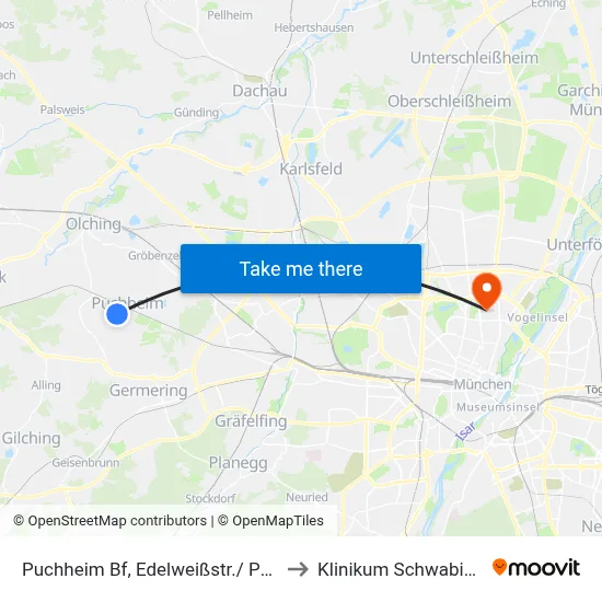 Puchheim Bf, Edelweißstr./ Puc to Klinikum Schwabing map