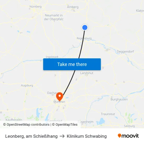 Leonberg, am Schießlhang to Klinikum Schwabing map