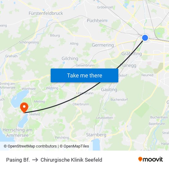 Pasing Bf. to Chirurgische Klinik Seefeld map