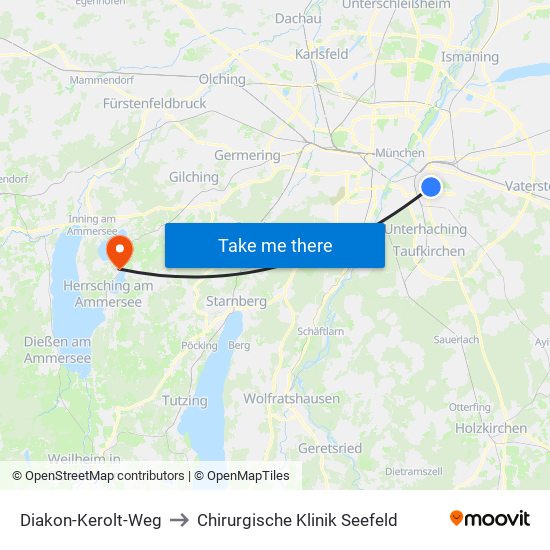 Diakon-Kerolt-Weg to Chirurgische Klinik Seefeld map