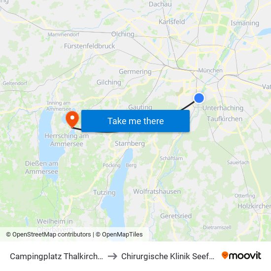 Campingplatz Thalkirchen to Chirurgische Klinik Seefeld map