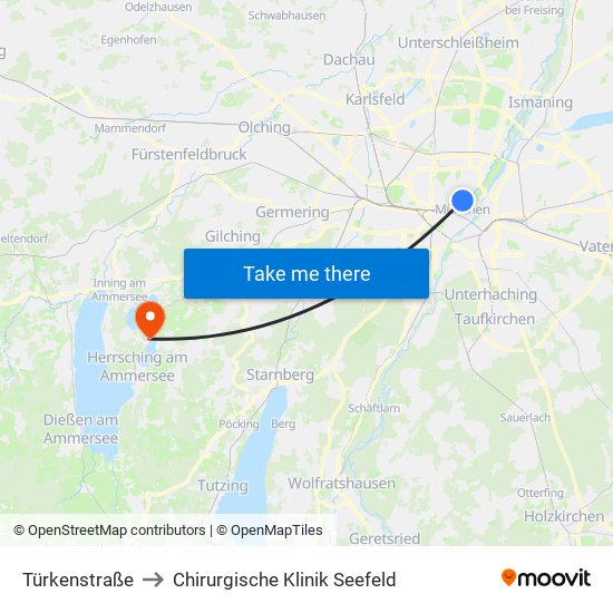 Türkenstraße to Chirurgische Klinik Seefeld map