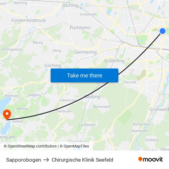 Sapporobogen to Chirurgische Klinik Seefeld map