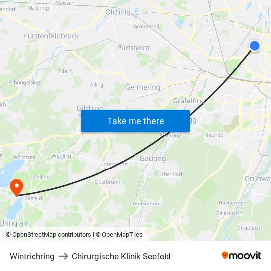 Wintrichring to Chirurgische Klinik Seefeld map