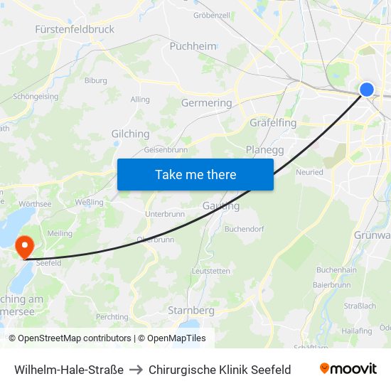 Wilhelm-Hale-Straße to Chirurgische Klinik Seefeld map