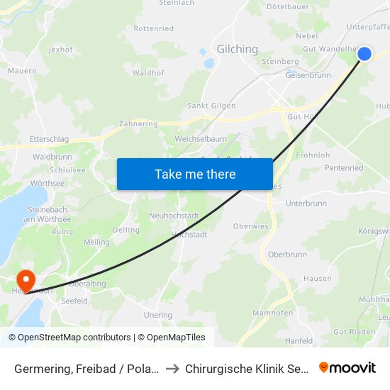 Germering, Freibad / Polariom to Chirurgische Klinik Seefeld map