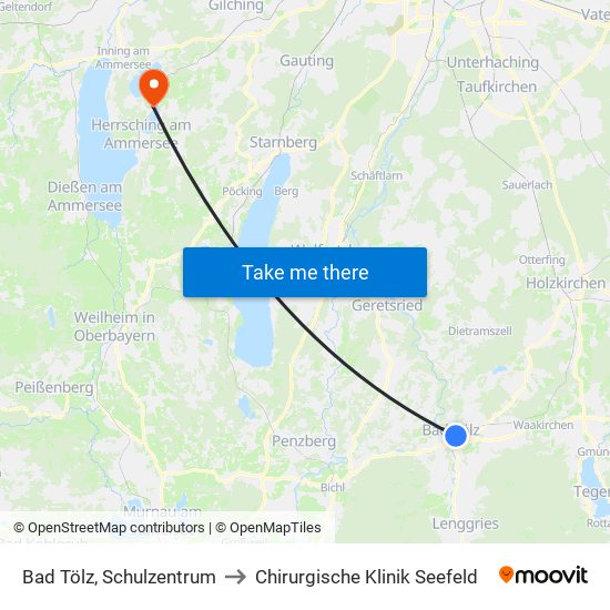 Bad Tölz, Schulzentrum to Chirurgische Klinik Seefeld map
