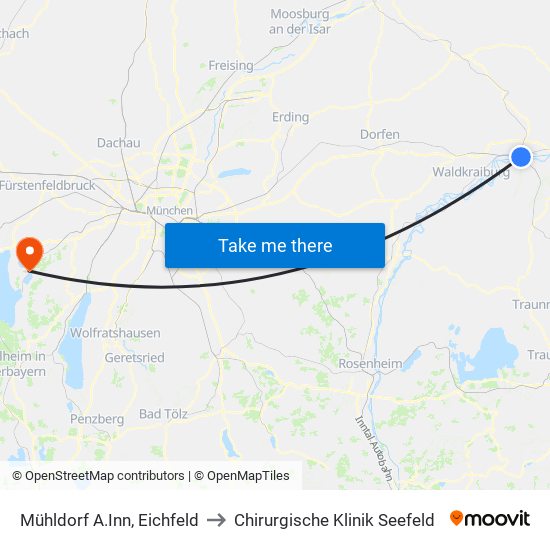 Mühldorf A.Inn, Eichfeld to Chirurgische Klinik Seefeld map