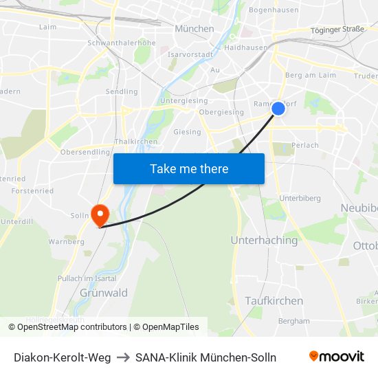 Diakon-Kerolt-Weg to SANA-Klinik München-Solln map