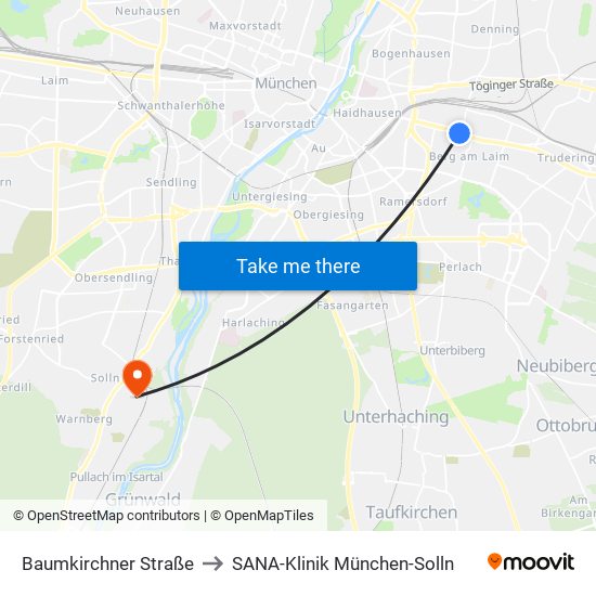 Baumkirchner Straße to SANA-Klinik München-Solln map