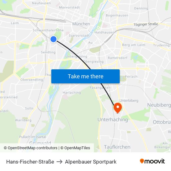 Hans-Fischer-Straße to Alpenbauer Sportpark map