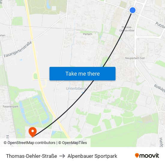 Thomas-Dehler-Straße to Alpenbauer Sportpark map