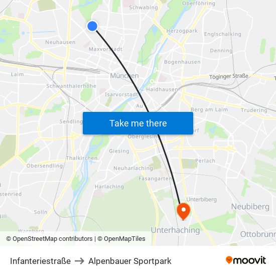 Infanteriestraße to Alpenbauer Sportpark map