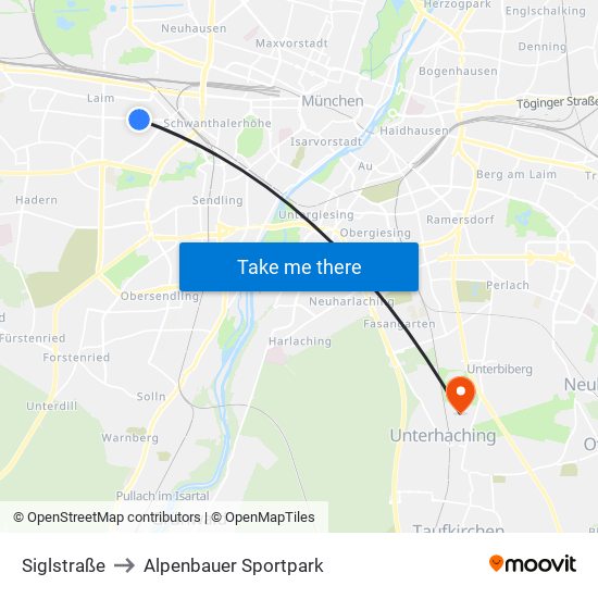 Siglstraße to Alpenbauer Sportpark map