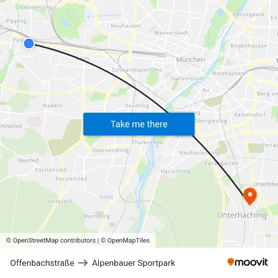 Offenbachstraße to Alpenbauer Sportpark map