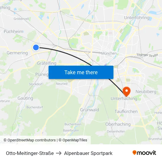 Otto-Meitinger-Straße to Alpenbauer Sportpark map