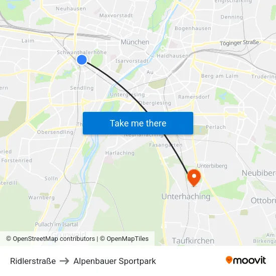 Ridlerstraße to Alpenbauer Sportpark map