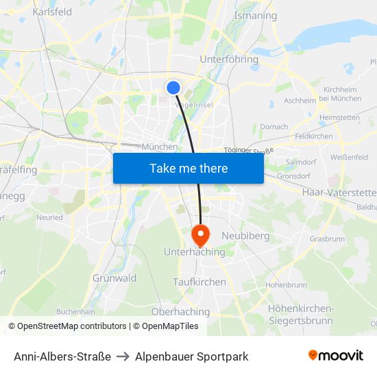 Anni-Albers-Straße to Alpenbauer Sportpark map