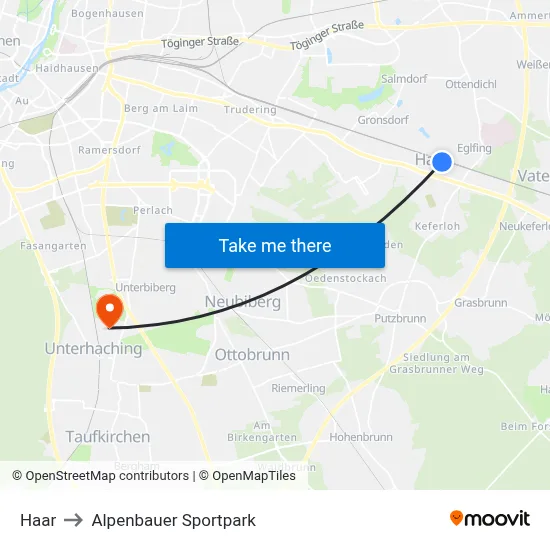 Haar to Alpenbauer Sportpark map