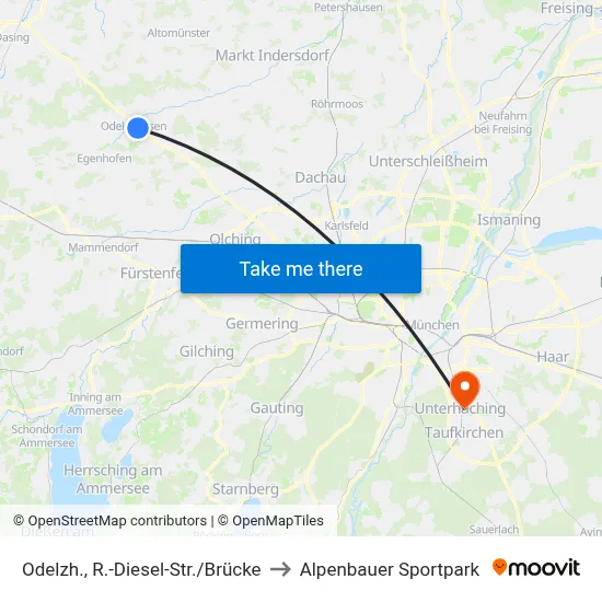 Odelzh., R.-Diesel-Str./Brücke to Alpenbauer Sportpark map