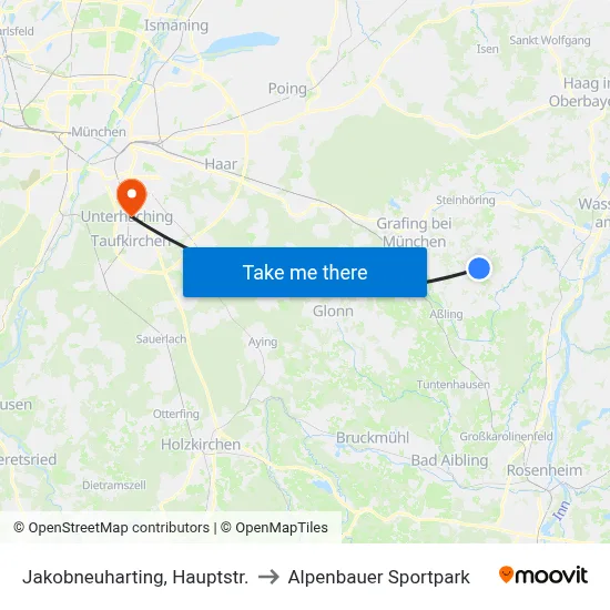 Jakobneuharting, Hauptstr. to Alpenbauer Sportpark map