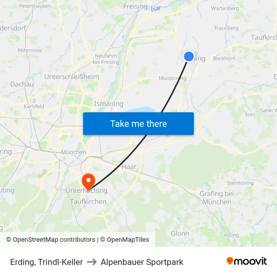Erding, Trindl-Keller to Alpenbauer Sportpark map