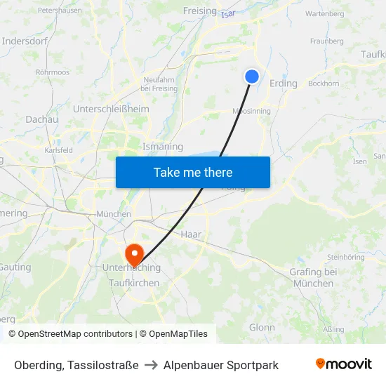 Oberding, Tassilostraße to Alpenbauer Sportpark map