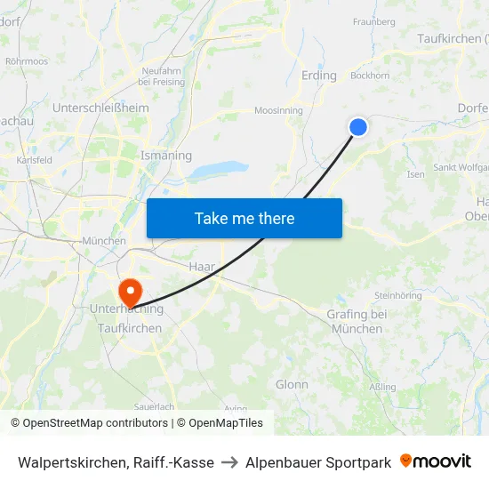 Walpertskirchen, Raiff.-Kasse to Alpenbauer Sportpark map