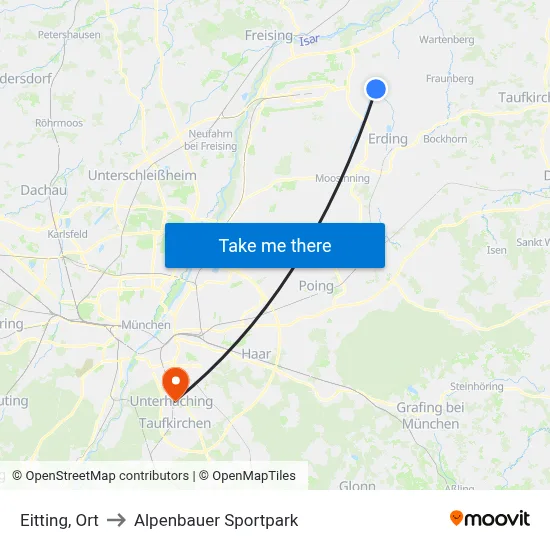 Eitting, Ort to Alpenbauer Sportpark map