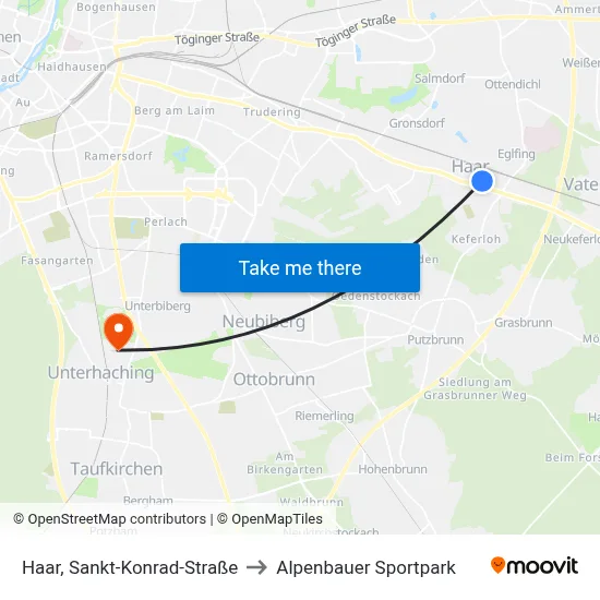 Haar, Sankt-Konrad-Straße to Alpenbauer Sportpark map
