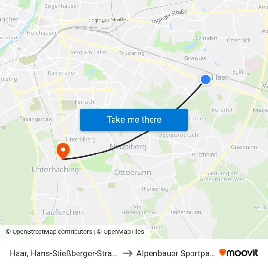 Haar, Hans-Stießberger-Straße to Alpenbauer Sportpark map