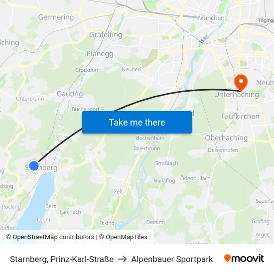 Starnberg, Prinz-Karl-Straße to Alpenbauer Sportpark map