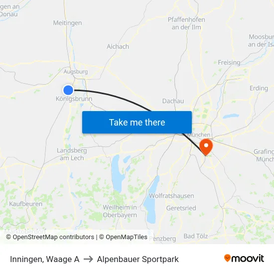 Inningen, Waage A to Alpenbauer Sportpark map