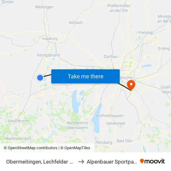 Obermeitingen, Lechfelder Str. to Alpenbauer Sportpark map