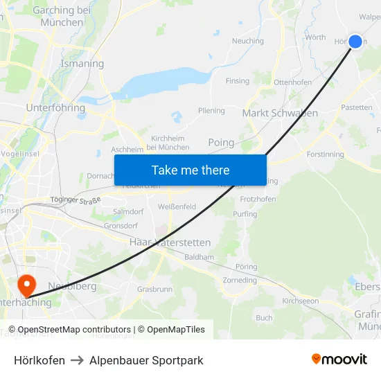 Hörlkofen to Alpenbauer Sportpark map