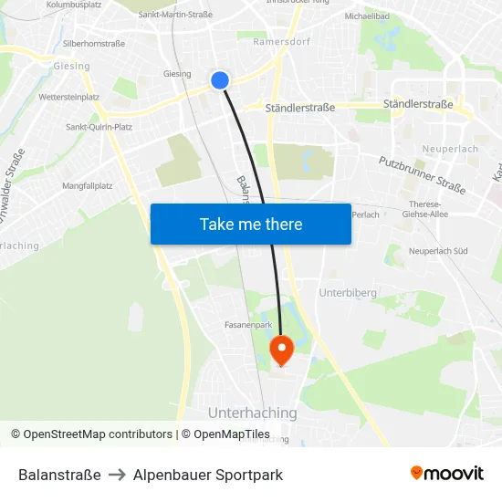 Balanstraße to Alpenbauer Sportpark map