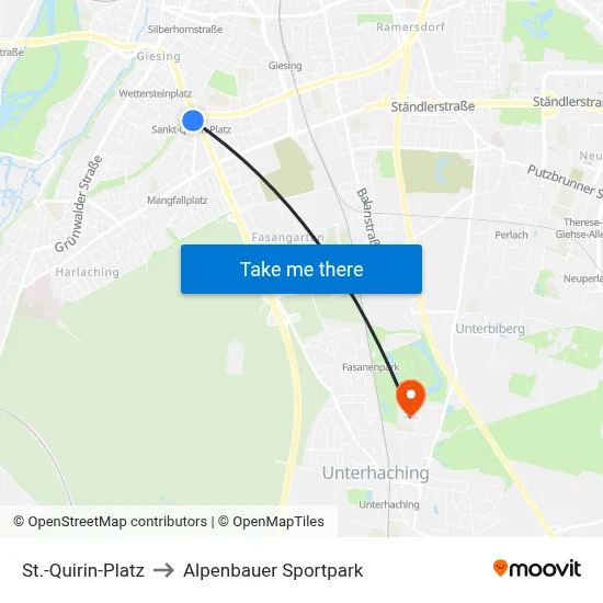 St.-Quirin-Platz to Alpenbauer Sportpark map