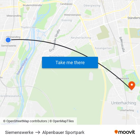 Siemenswerke to Alpenbauer Sportpark map