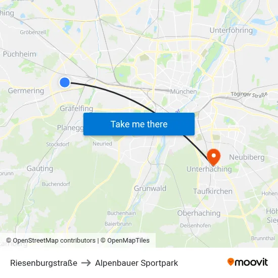 Riesenburgstraße to Alpenbauer Sportpark map