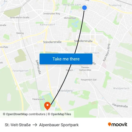 St.-Veit-Straße to Alpenbauer Sportpark map