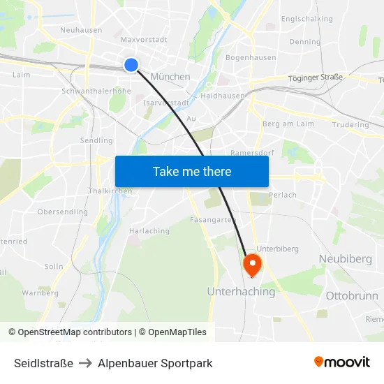 Seidlstraße to Alpenbauer Sportpark map
