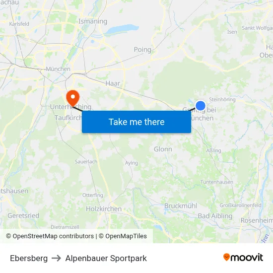 Ebersberg to Alpenbauer Sportpark map